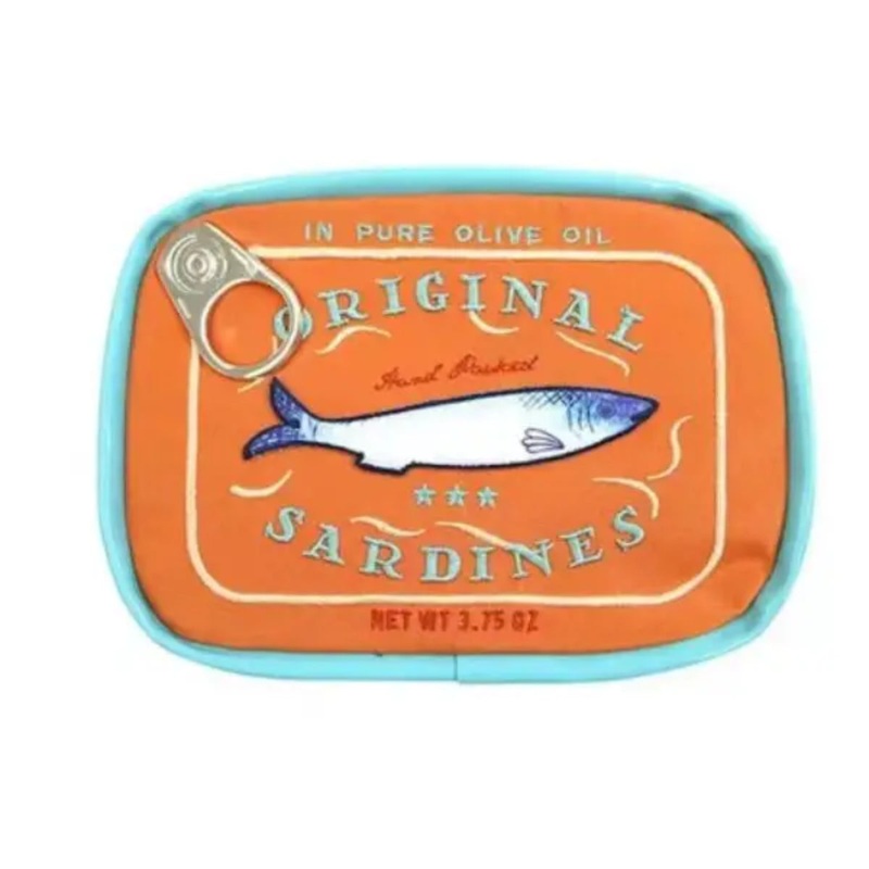 Sardine’s Tin Can Cosmetic Bag in Orange/Teal