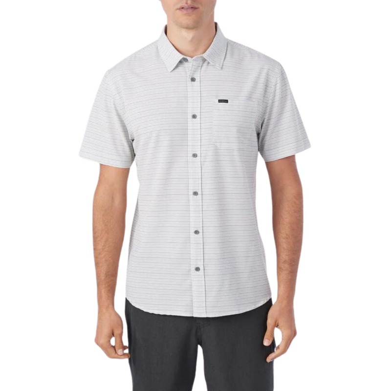 O’Neill TRVLR UPF Traverse Stripe Shirt in Fog