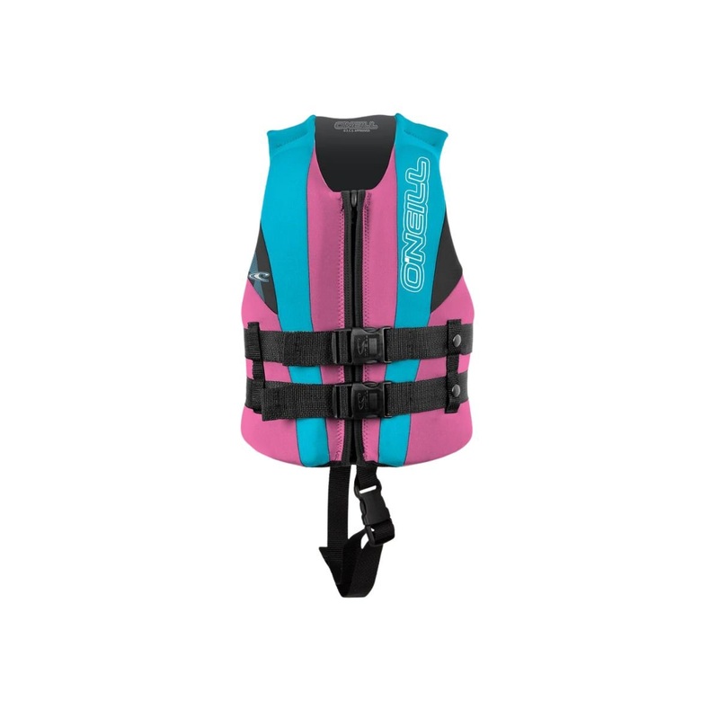 O’Neill Child Reactor FZ USCG Life Jacket in Petal/Turquoise/Black