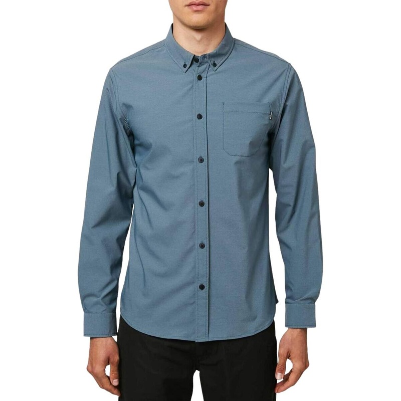 O’Neill Stockton Hybrid Long Sleeve Shirt in Cadet Blue