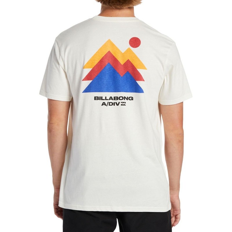 Billabong Stepped Short Sleeve Tee in Off White