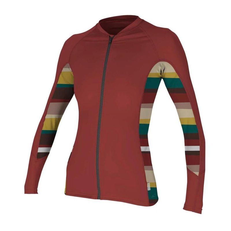 O’Neill Women’s Full Zip L/S Sun Shirt in Taosred/Sapa