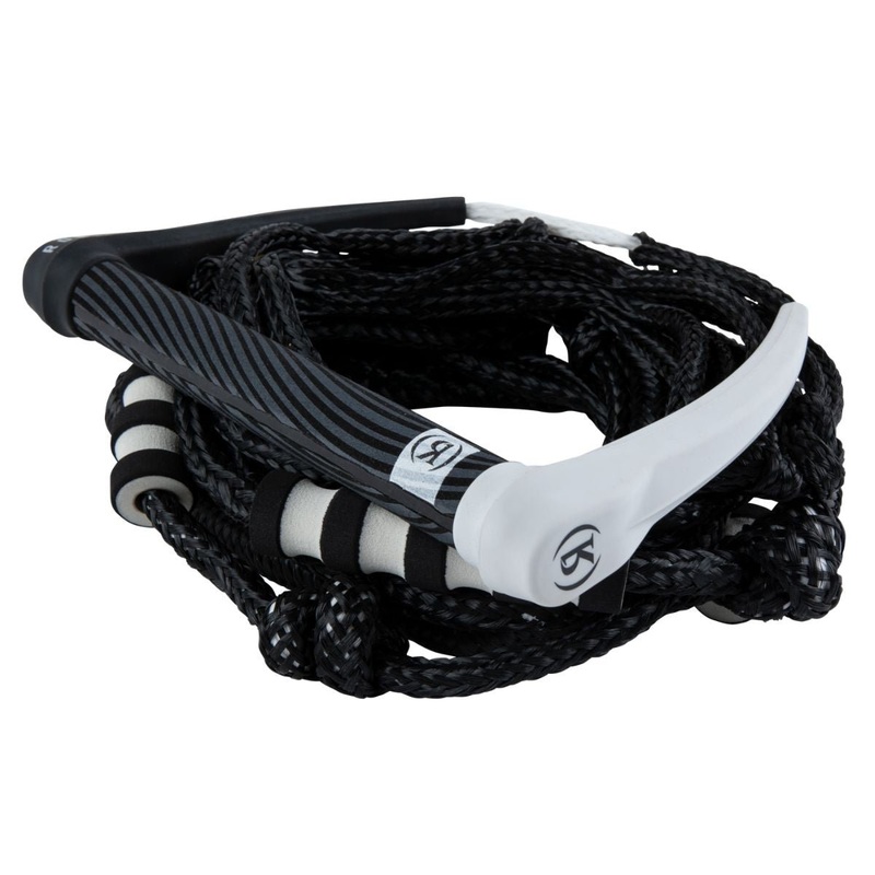 Ronix Silicone Bungee 25′ Surf Rope with 11in. Handle in Black/White