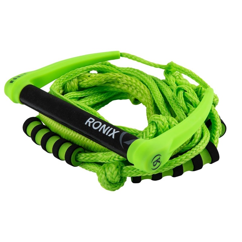 Ronix Silicone Bungee 25′ Surf Rope with 11in. Handle in Volt Green