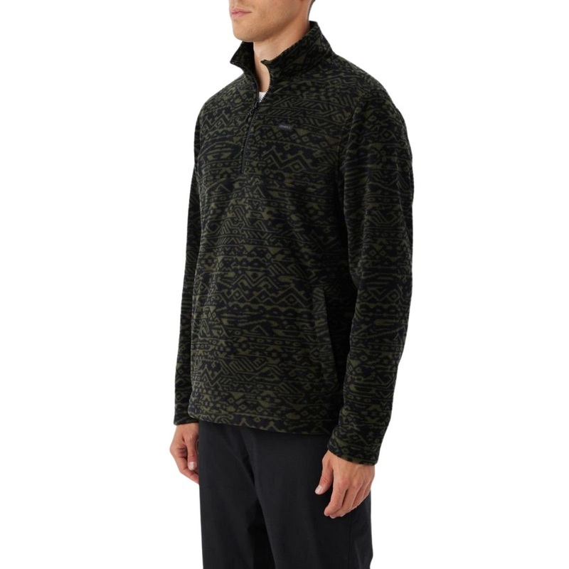 O’Neill Carson 1/4 Zip Superfleece in Dark Olive