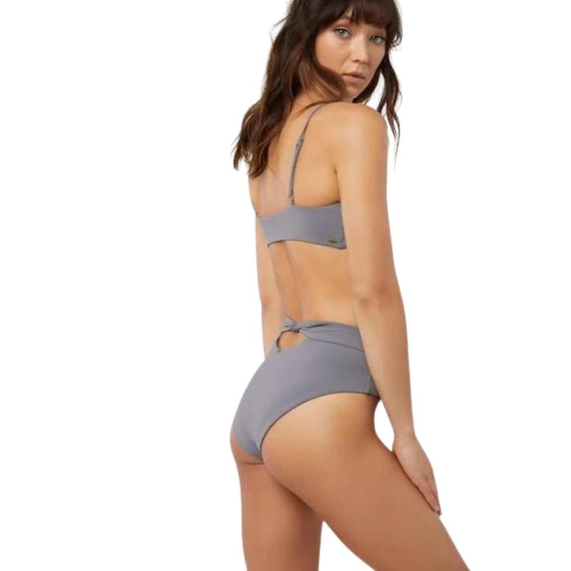O’Neill Salt Water Solids Hi-Waisted Bikini Bottom in Dusk