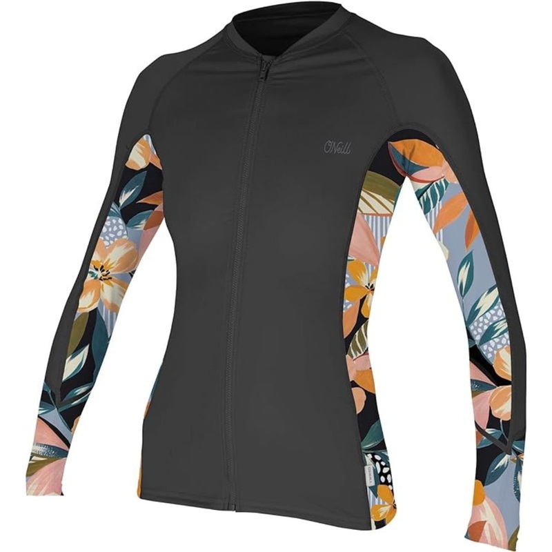 O’Neill Women’s Side Print L/S Sun Shirt in Black/Kali Floral
