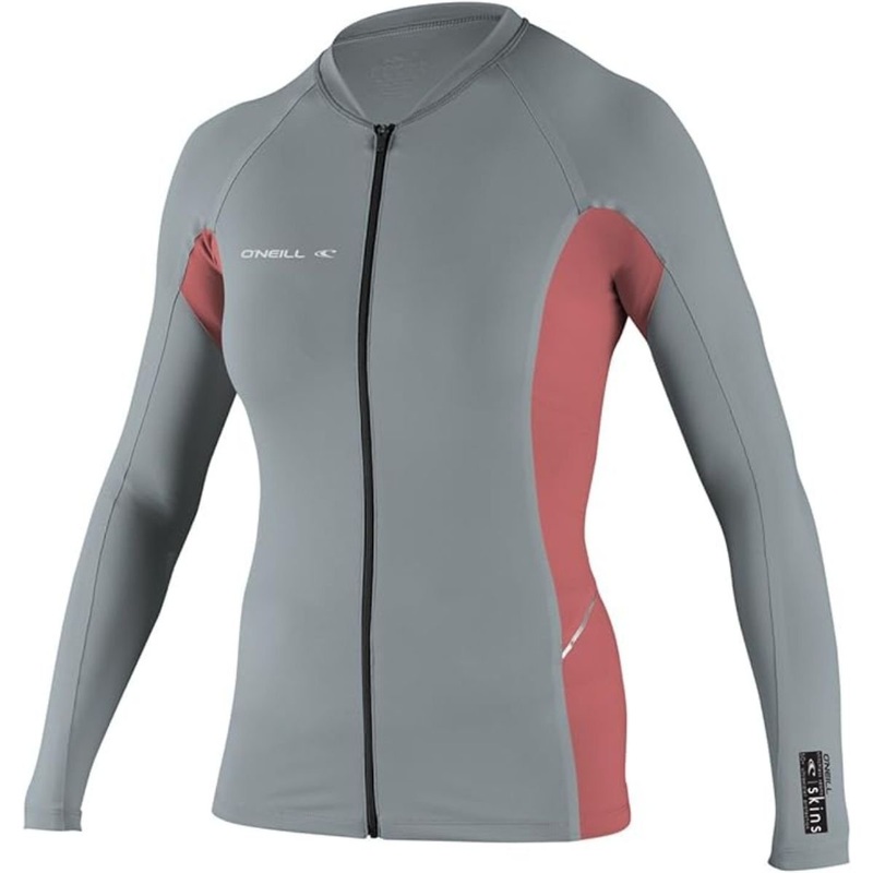 O’Neill Women’s Skins Stitchless L/S Fullzip CORAL/GRAY