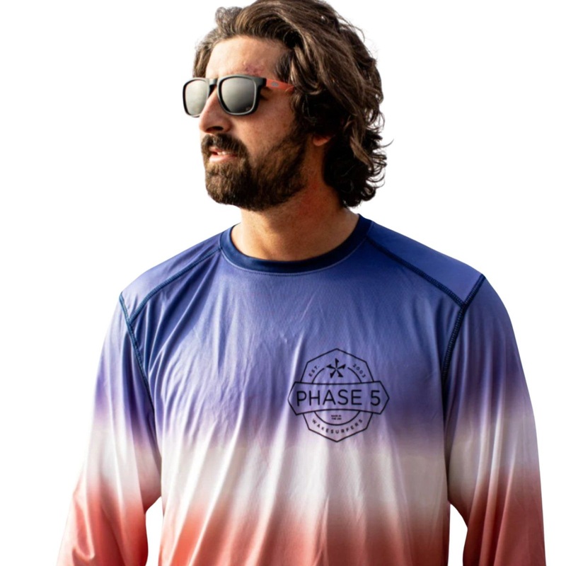 Phase 5 Banner SPF Long Sleeve in Navy/Red