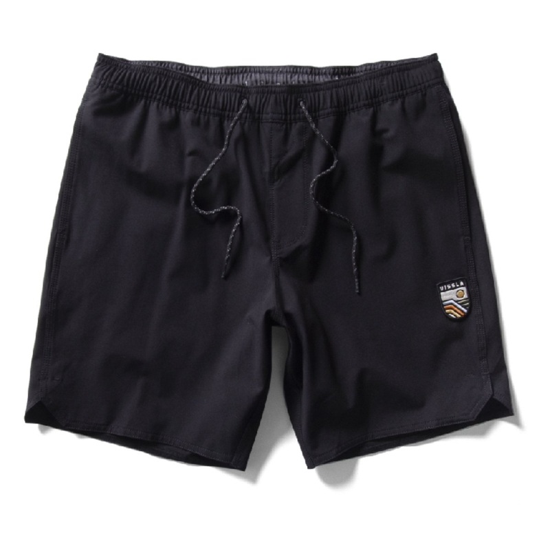 Vissla Solid Sets 16″ Boys Elastic Boardshorts in Black