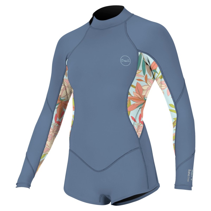 O’Neill Girl’s Bahia 2/1mm BZ Long Sleeve Surf Suit in Infinity/Dahlia