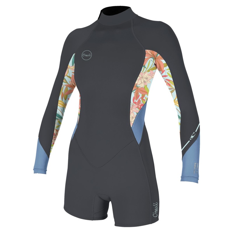 O’Neill Women’s Bahia 2/1mm BZ Long Sleeve Spring Suit in Graphite/Dahlia/Infinity