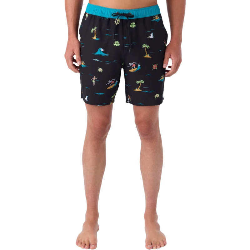 O’Neill Hermosa Side Panel E-Waist 17″ Boardshorts in Black
