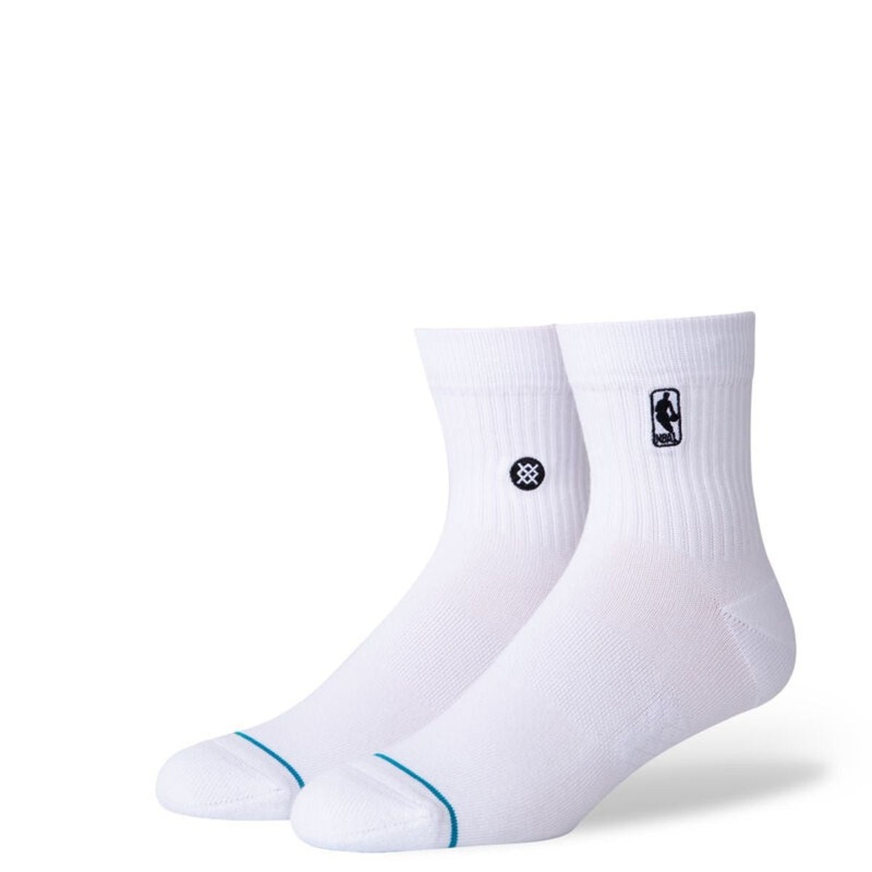 Stance NBA Logoman QTR Socks in White