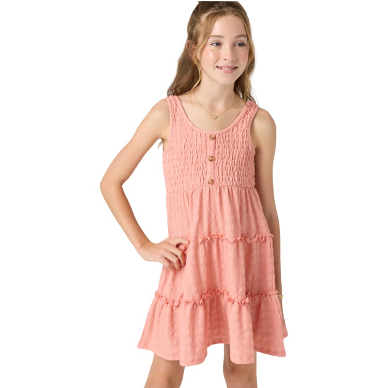 O’Neill Girls Teffie Dress in Coral Haze